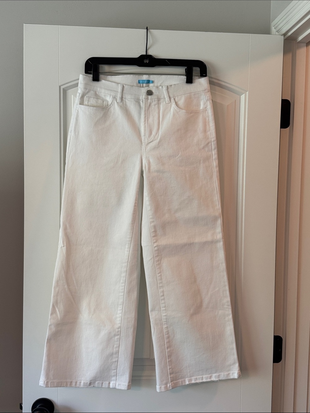 J. McLaughlin White Wide-Leg  Cropped Jeans